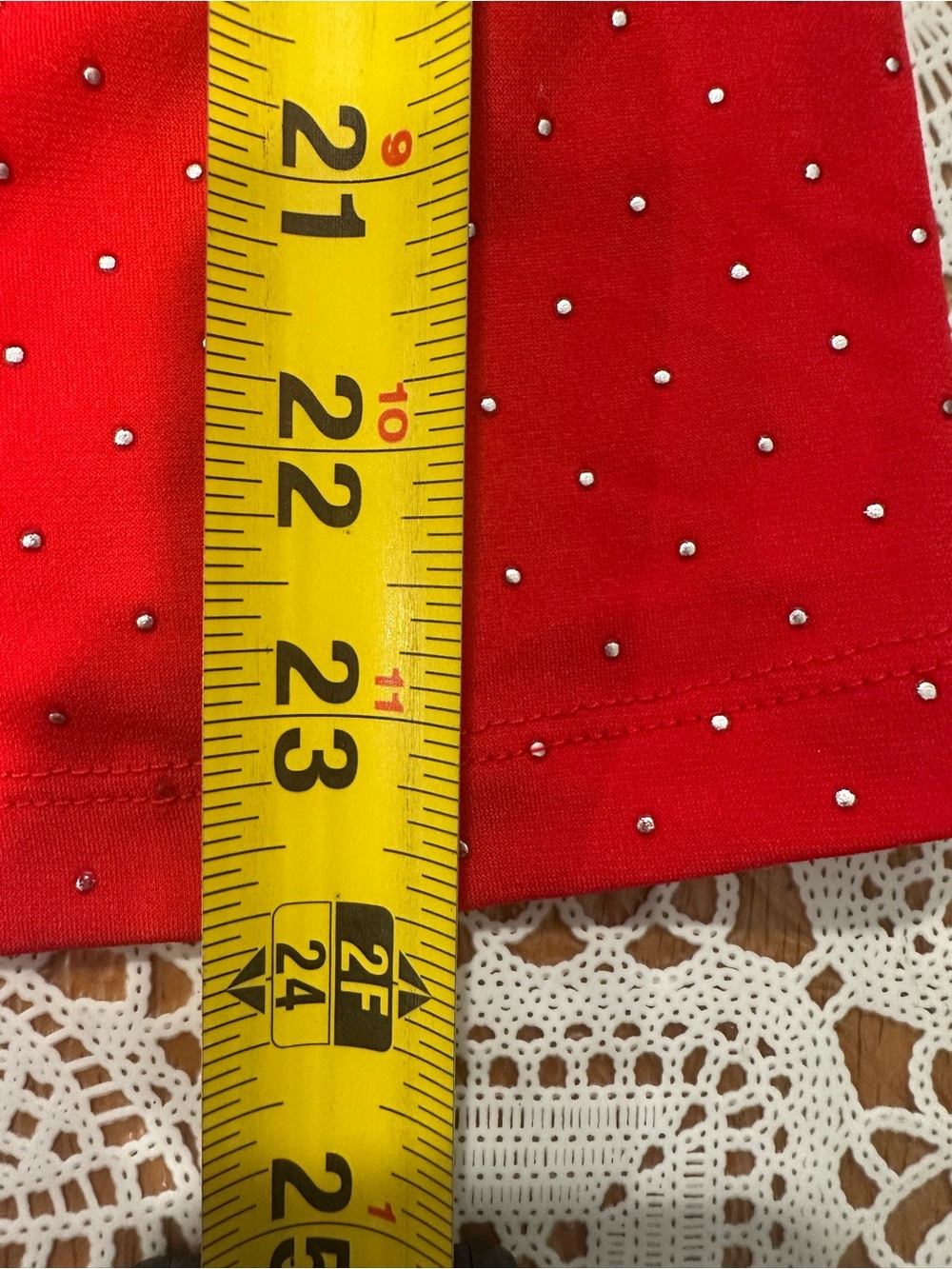 Ruby Rd Red Rhinestone Cowl Neck Long Sleeve Top Size Small - Picture 4 of 5